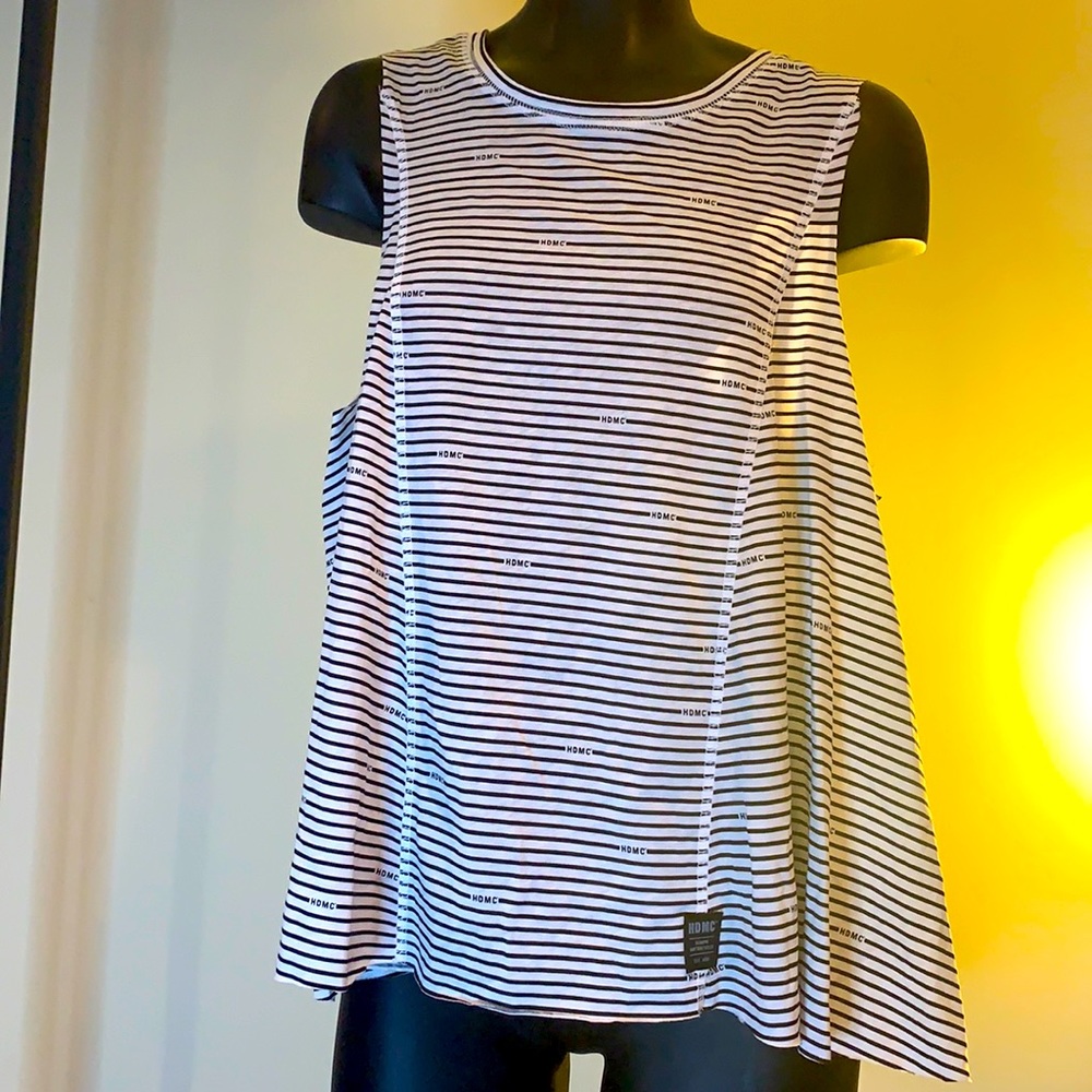Brand New Without Tags Women’s Small Flow Tank White and Black Striped